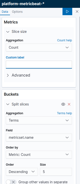 Kibana Visualization: setting up parameters