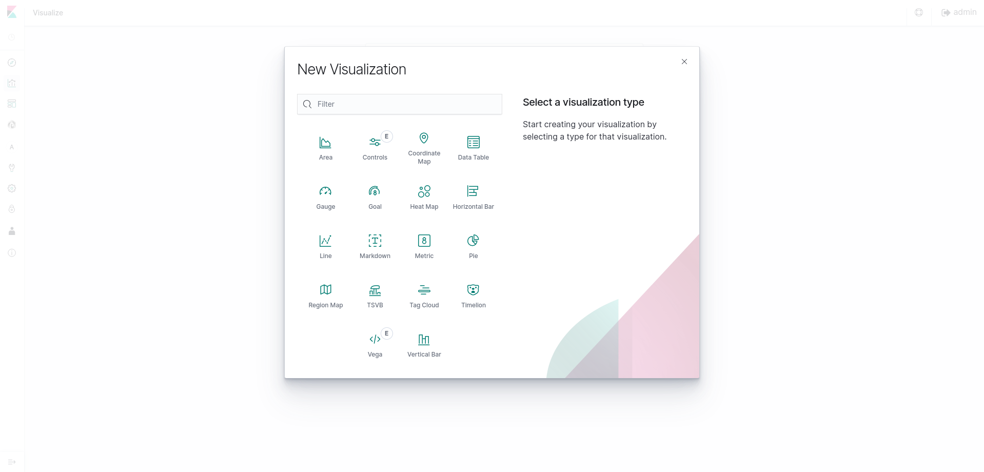 Kibana Visualization creation dashboard